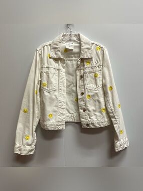 DESIGUAL WHITE DENIM DAISY JACKET SZ M